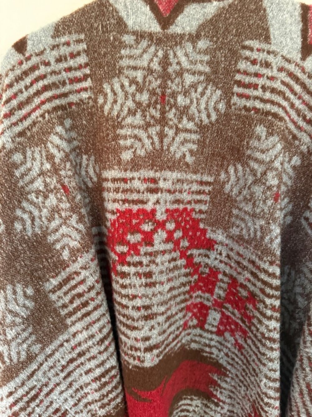 American Eagle Outfitters Aztec Pattern Short Sleeve Poncho One Size Fits All - Picture 6 of 6